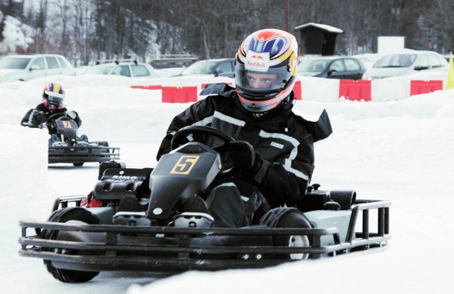 Rennstrecke für Icekart fahren in Saalbach.